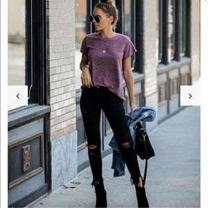 Casual Cool Distressed Striped Tee